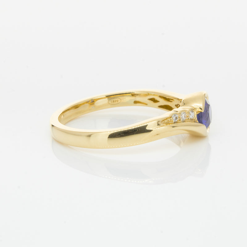 18ct Yellow Gold Sapphire & Diamond Ring-Ring-Walker & Hall