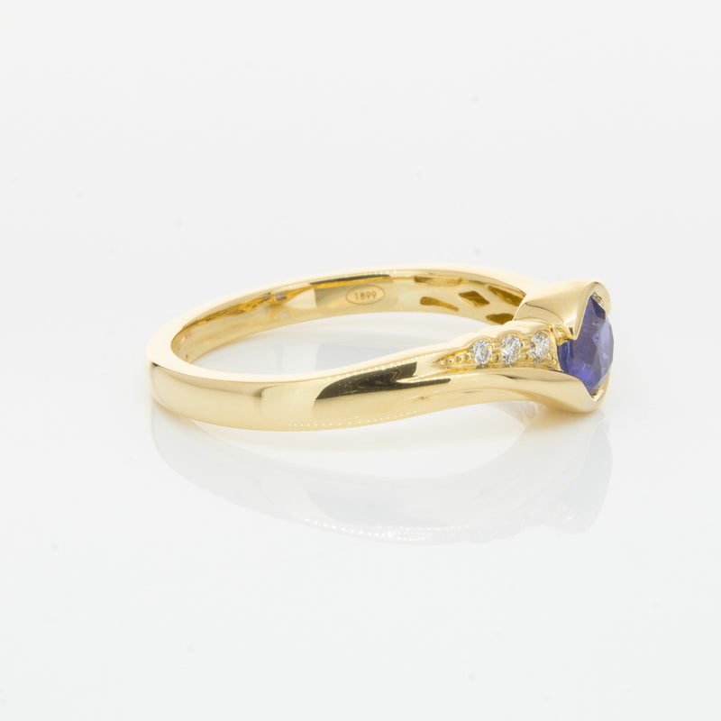 18ct Yellow Gold Sapphire & Diamond Ring-Ring-Walker & Hall