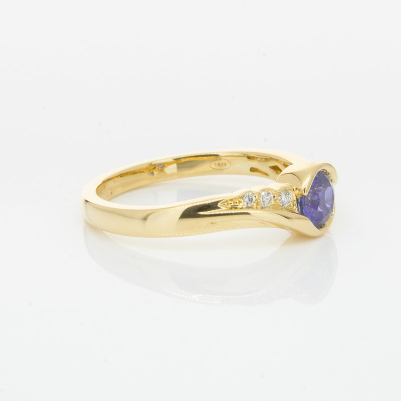 18ct Yellow Gold Sapphire & Diamond Ring-Ring-Walker & Hall