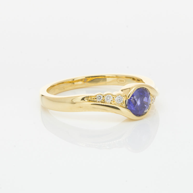 18ct Yellow Gold Sapphire & Diamond Ring-Ring-Walker & Hall