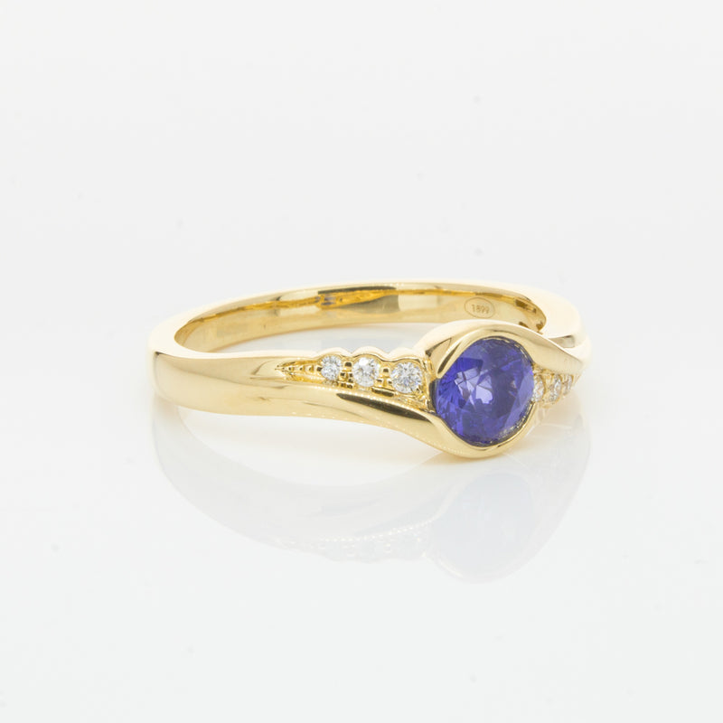 18ct Yellow Gold Sapphire & Diamond Ring-Ring-Walker & Hall