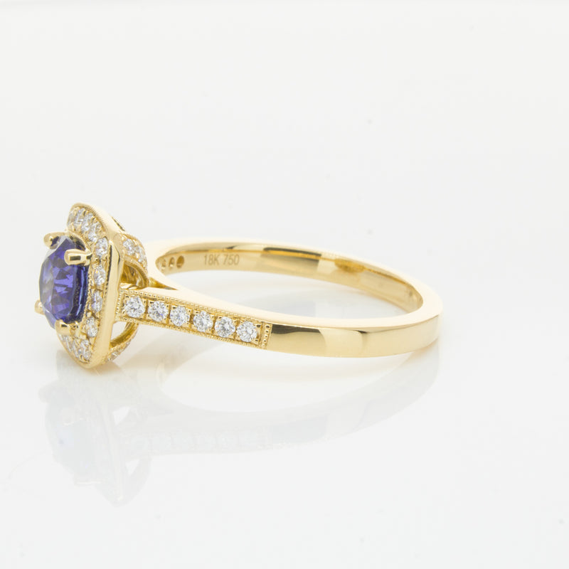 18ct Yellow Gold 1.05ct Sapphire & Diamond Aurora Ring-Ring-Walker & Hall