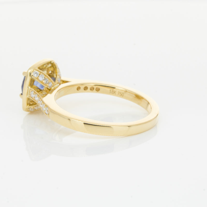 18ct Yellow Gold 1.05ct Sapphire & Diamond Aurora Ring-Ring-Walker & Hall