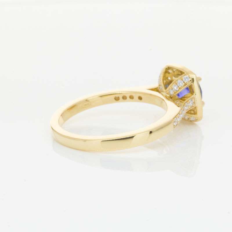 18ct Yellow Gold 1.05ct Sapphire & Diamond Aurora Ring-Ring-Walker & Hall