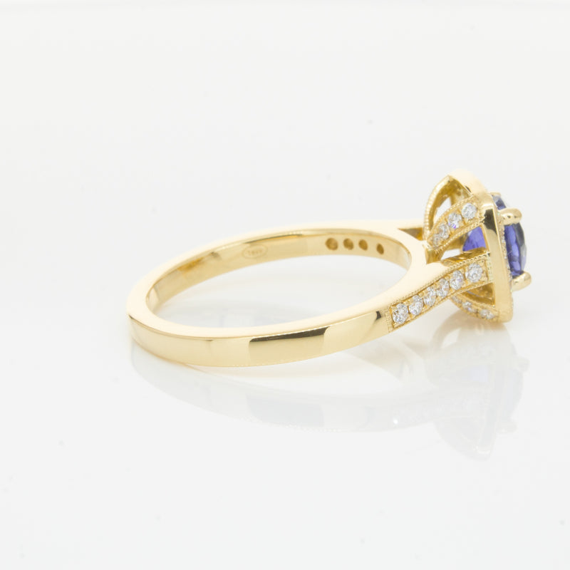 18ct Yellow Gold 1.05ct Sapphire & Diamond Aurora Ring-Ring-Walker & Hall