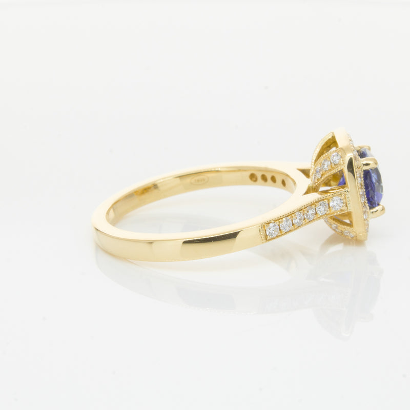 18ct Yellow Gold 1.05ct Sapphire & Diamond Aurora Ring-Ring-Walker & Hall