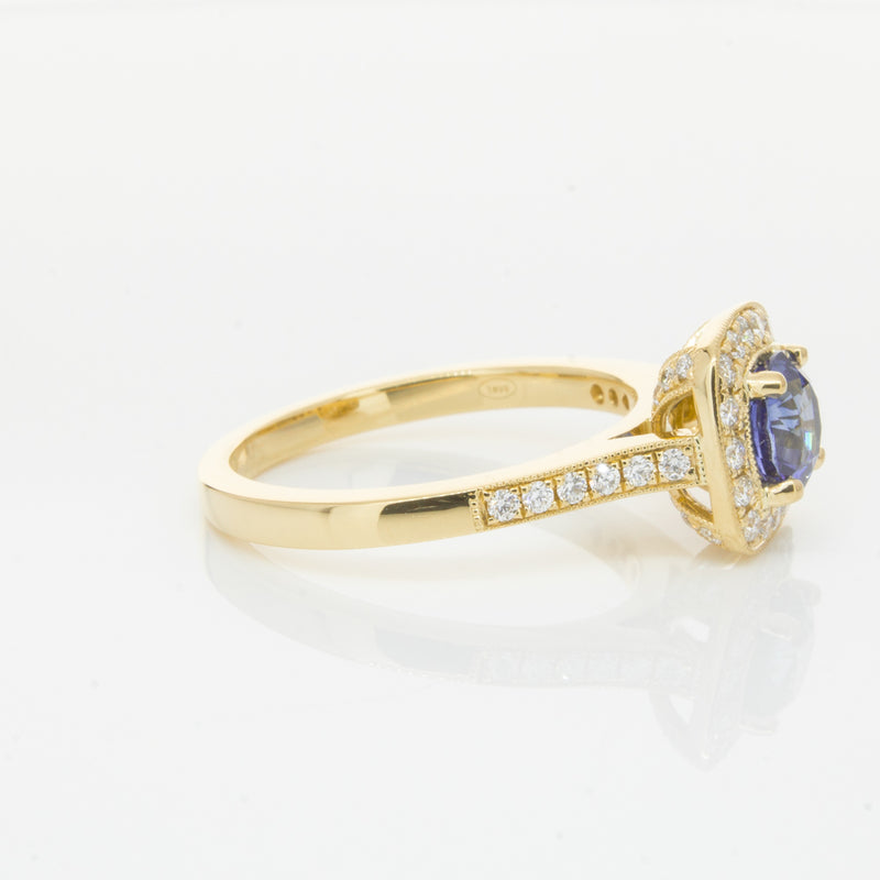 18ct Yellow Gold 1.05ct Sapphire & Diamond Aurora Ring-Ring-Walker & Hall
