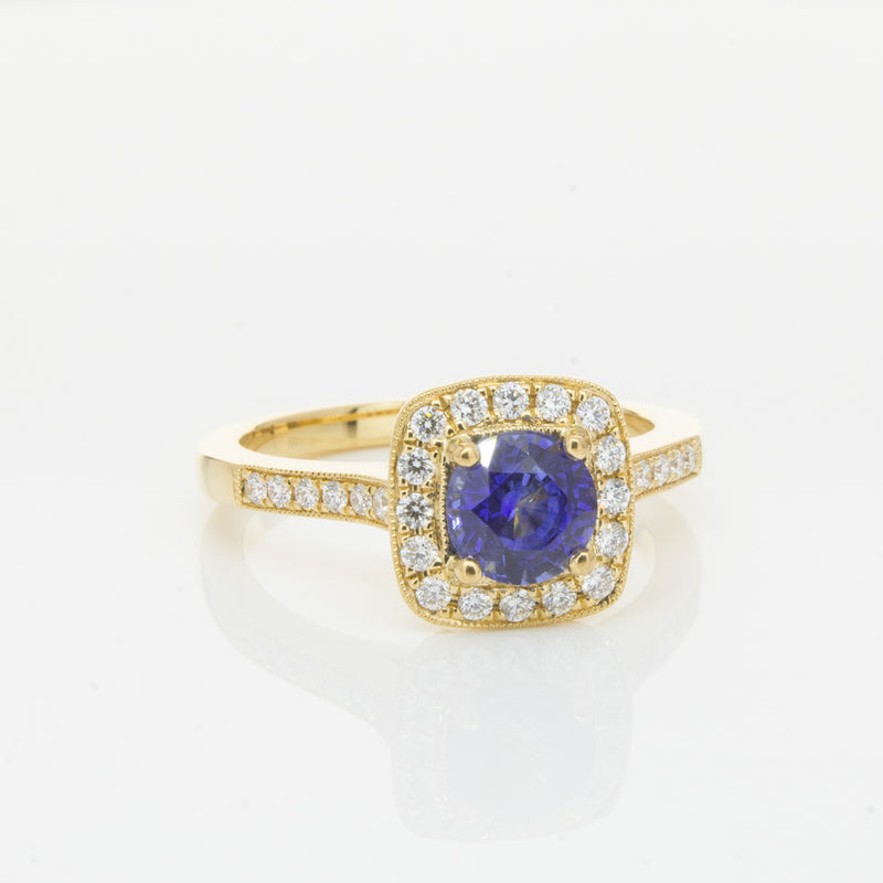 18ct Yellow Gold 1.05ct Sapphire & Diamond Aurora Ring-Ring-Walker & Hall