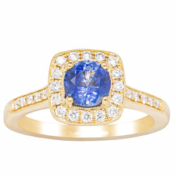 18ct Yellow Gold 1.05ct Sapphire & Diamond Aurora Ring - Ring - Walker & Hall