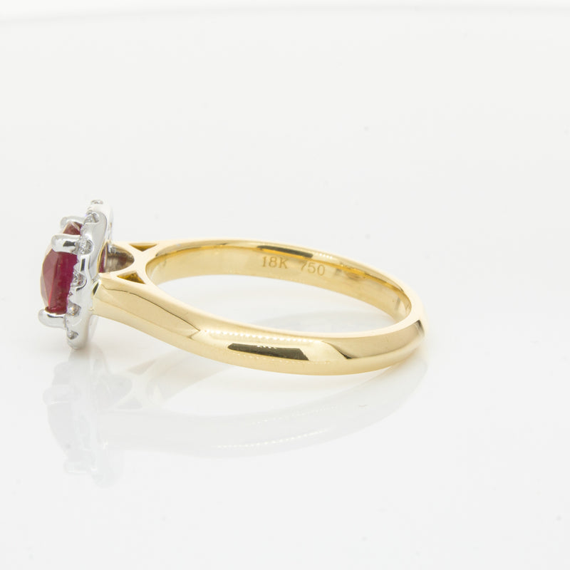 18ct Yellow Gold 1.38ct Ruby & Diamond Eclipse Ring-Ring-Walker & Hall