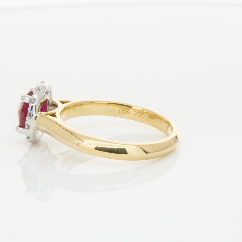 18ct Yellow Gold 1.38ct Ruby & Diamond Eclipse Ring-Ring-Walker & Hall