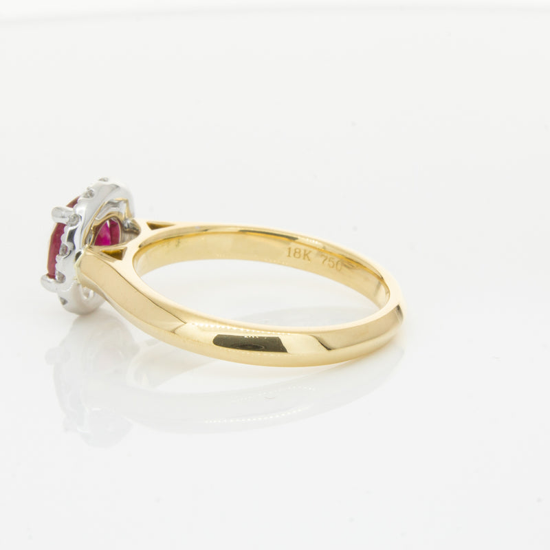 18ct Yellow Gold 1.38ct Ruby & Diamond Eclipse Ring-Ring-Walker & Hall