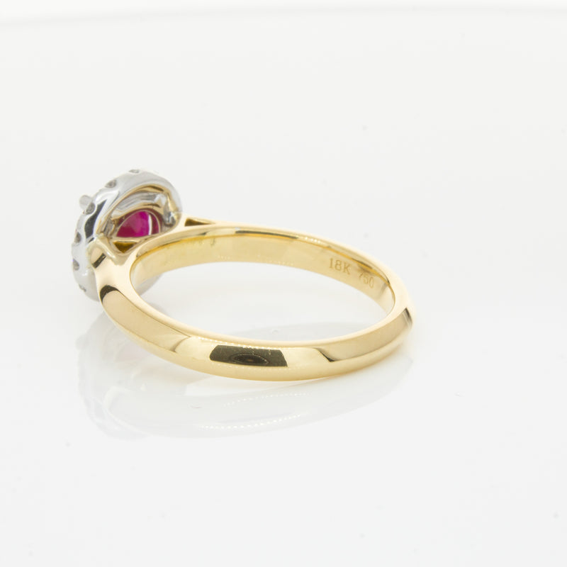 18ct Yellow Gold 1.38ct Ruby & Diamond Eclipse Ring-Ring-Walker & Hall