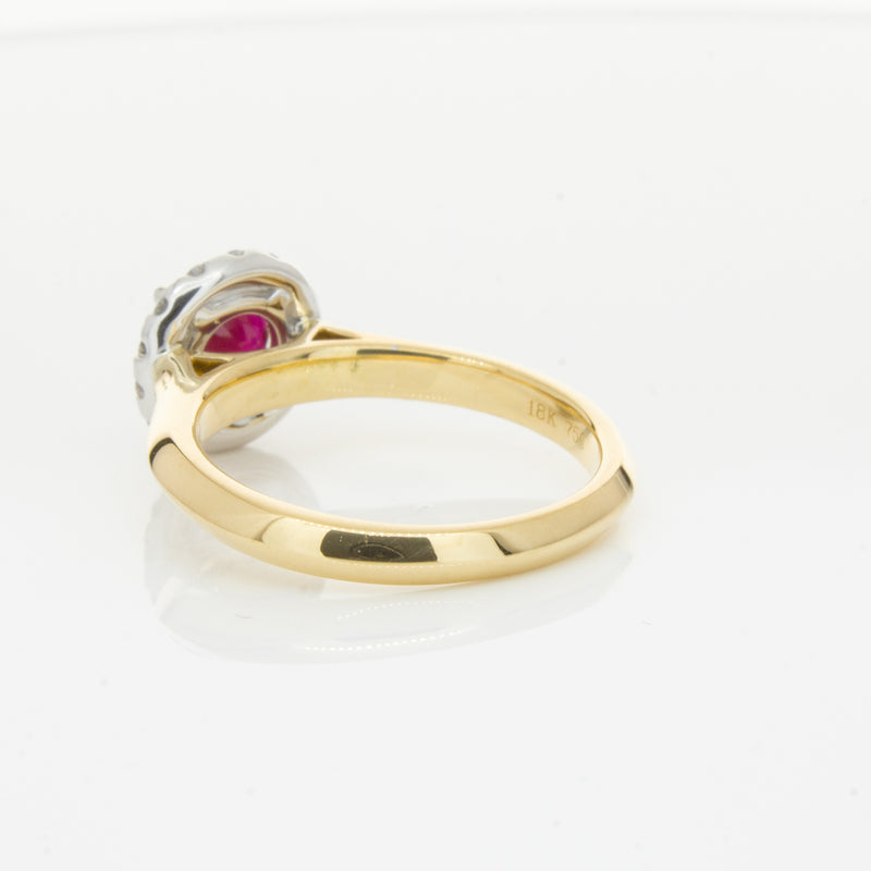 18ct Yellow Gold 1.38ct Ruby & Diamond Eclipse Ring-Ring-Walker & Hall