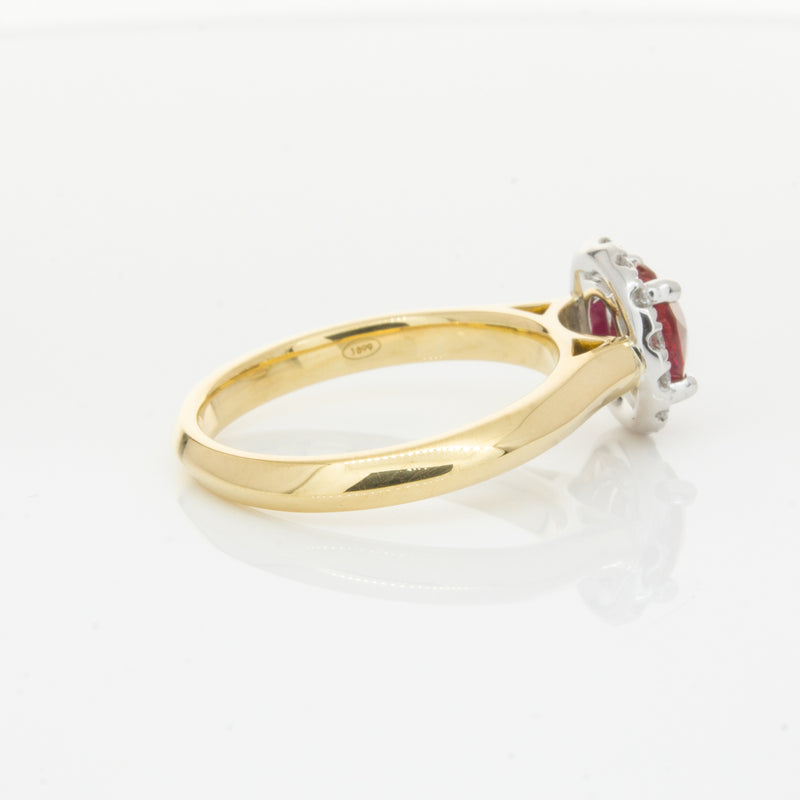 18ct Yellow Gold 1.38ct Ruby & Diamond Eclipse Ring-Ring-Walker & Hall