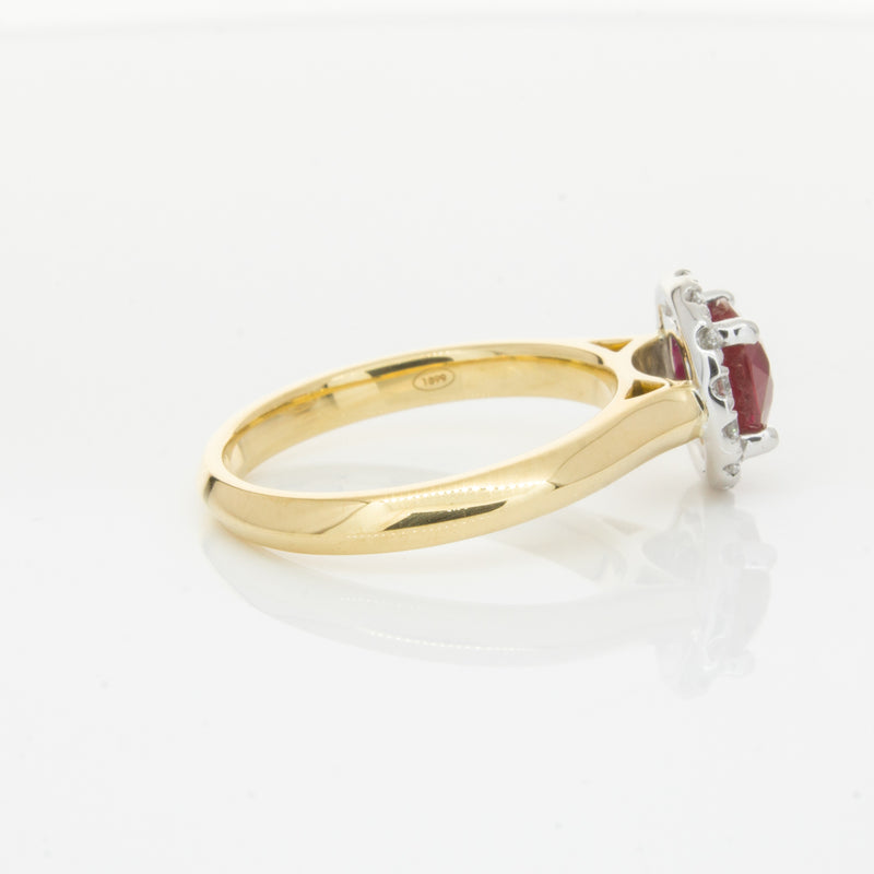 18ct Yellow Gold 1.38ct Ruby & Diamond Eclipse Ring-Ring-Walker & Hall