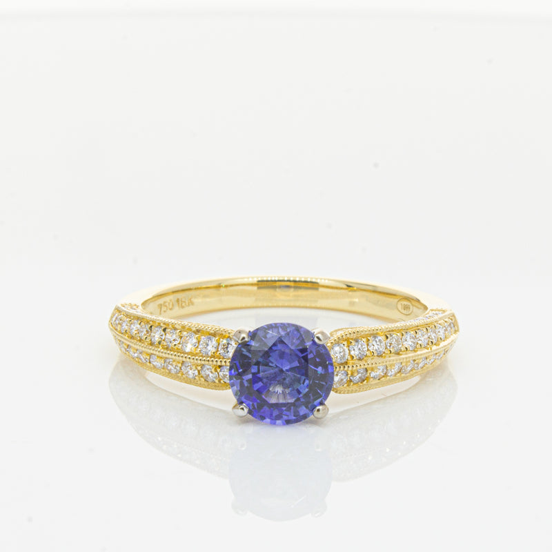 18ct Yellow Gold Sapphire & Diamond Ring-Ring-Walker & Hall
