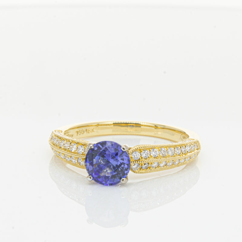 18ct Yellow Gold Sapphire & Diamond Ring-Ring-Walker & Hall