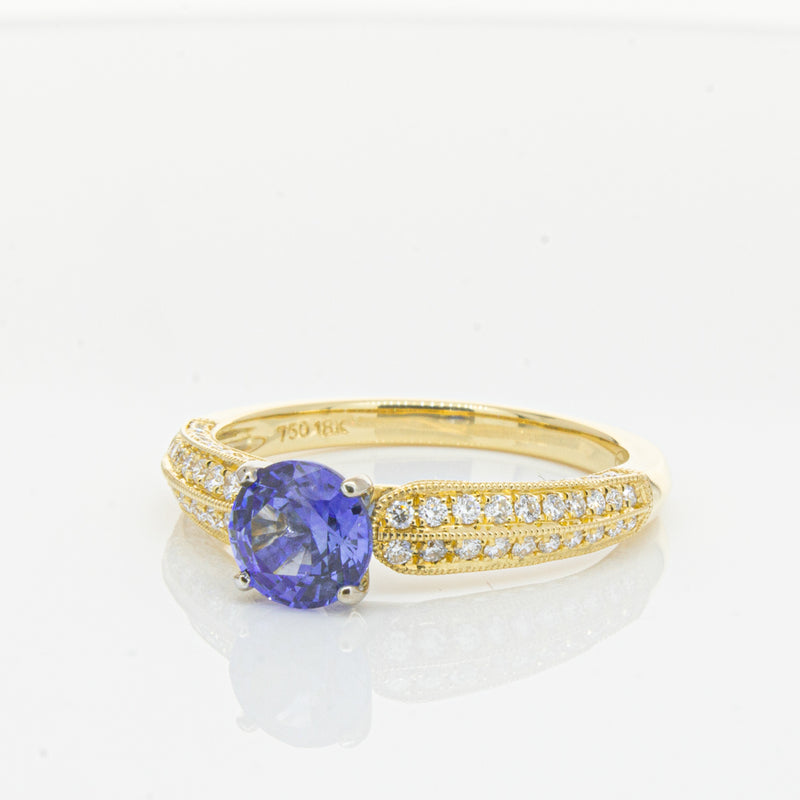 18ct Yellow Gold Sapphire & Diamond Ring-Ring-Walker & Hall