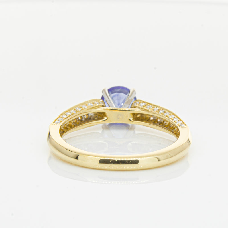 18ct Yellow Gold Sapphire & Diamond Ring-Ring-Walker & Hall
