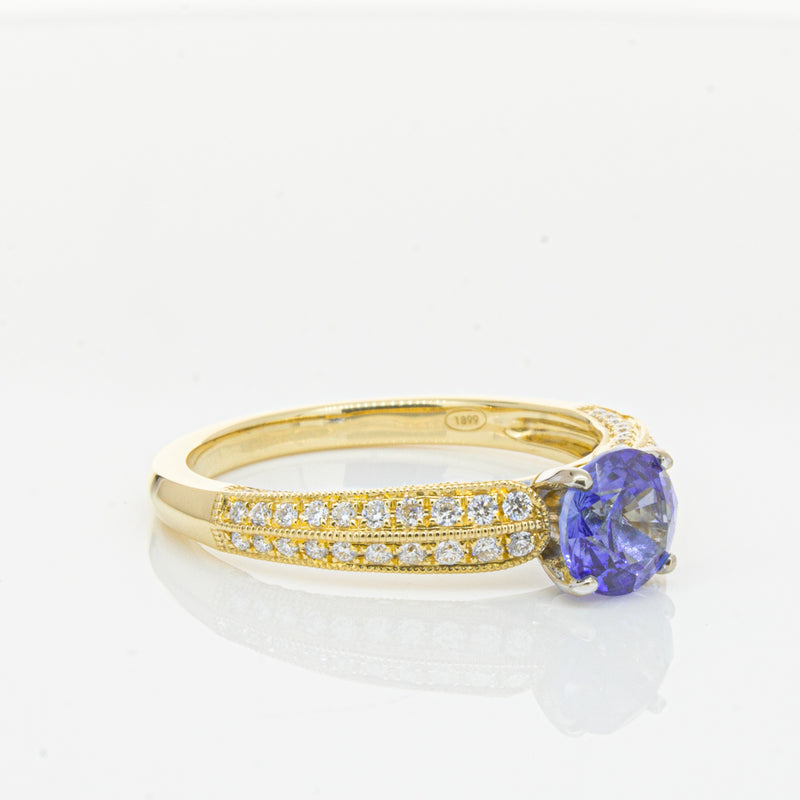18ct Yellow Gold Sapphire & Diamond Ring-Ring-Walker & Hall