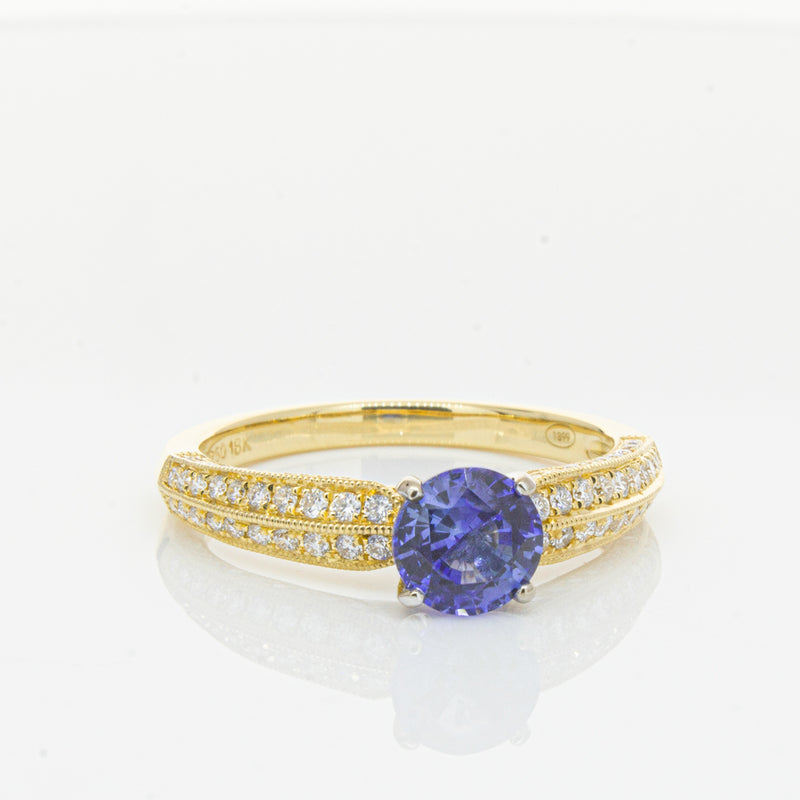 18ct Yellow Gold Sapphire & Diamond Ring-Ring-Walker & Hall