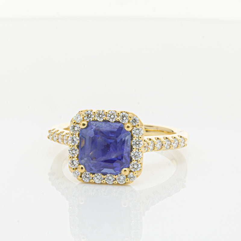 18ct Yellow Gold Sapphire & Diamond Ring-Ring-Walker & Hall