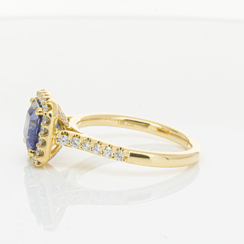 18ct Yellow Gold Sapphire & Diamond Ring-Ring-Walker & Hall