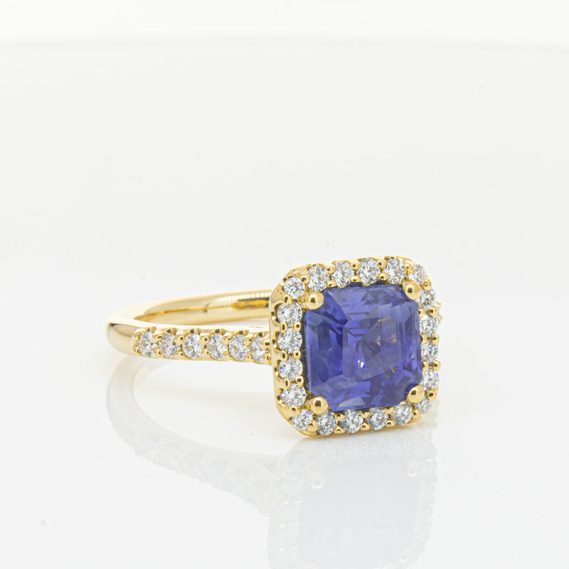 18ct Yellow Gold Sapphire & Diamond Ring-Ring-Walker & Hall