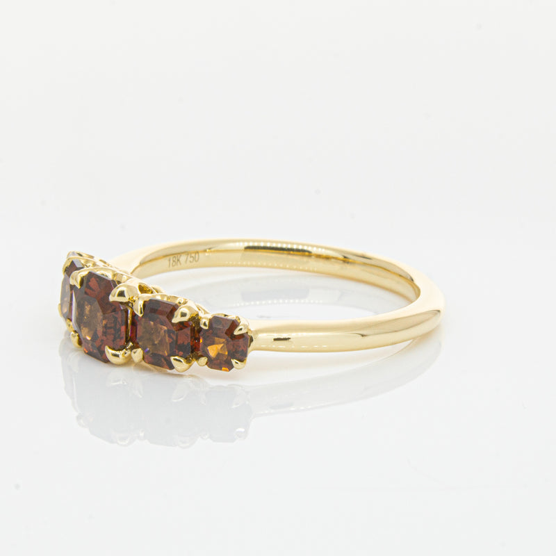 18ct Yellow Gold Five Stone Garnet Octavia Ring-Ring-Walker & Hall