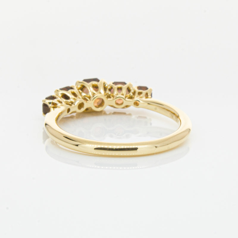 18ct Yellow Gold Five Stone Garnet Octavia Ring-Ring-Walker & Hall