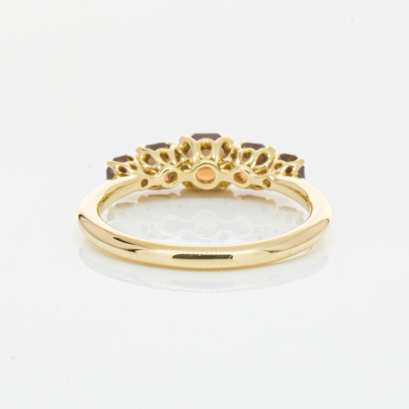 18ct Yellow Gold Five Stone Garnet Octavia Ring-Ring-Walker & Hall