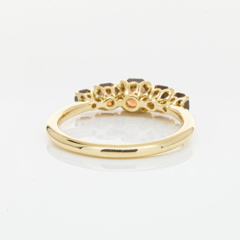 18ct Yellow Gold Five Stone Garnet Octavia Ring-Ring-Walker & Hall