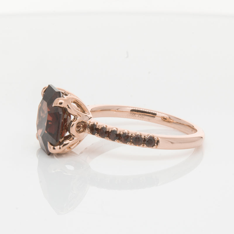 18ct Rose Gold Garnet Octavus Ring-Ring-Walker & Hall