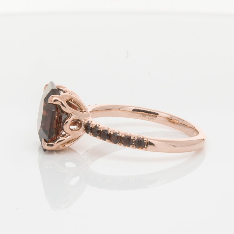 18ct Rose Gold Garnet Octavus Ring-Ring-Walker & Hall