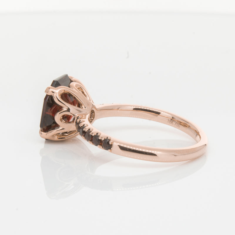 18ct Rose Gold Garnet Octavus Ring-Ring-Walker & Hall