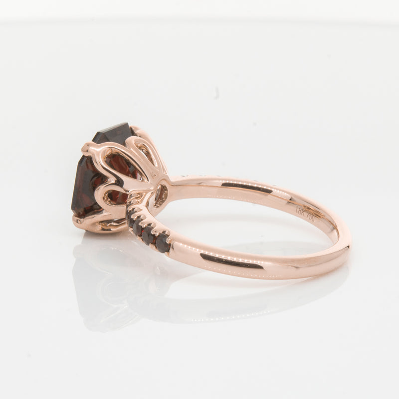18ct Rose Gold Garnet Octavus Ring-Ring-Walker & Hall