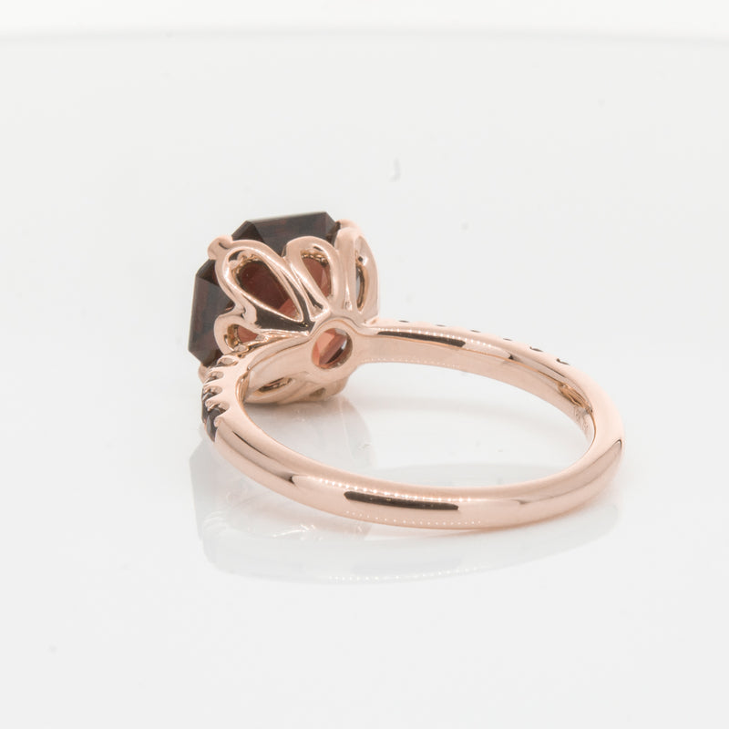 18ct Rose Gold Garnet Octavus Ring-Ring-Walker & Hall