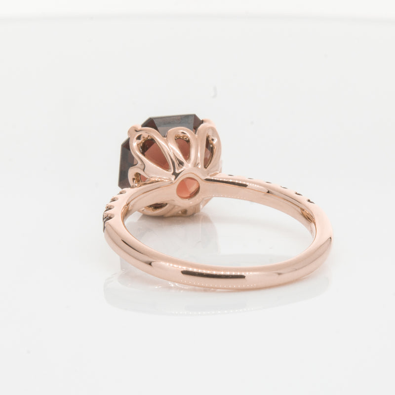 18ct Rose Gold Garnet Octavus Ring-Ring-Walker & Hall