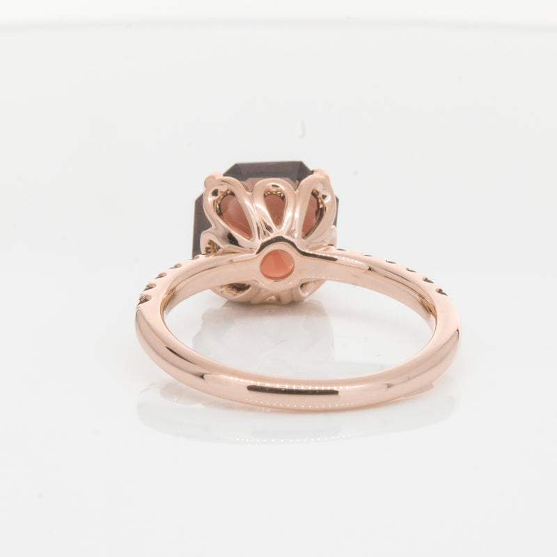 18ct Rose Gold Garnet Octavus Ring-Ring-Walker & Hall