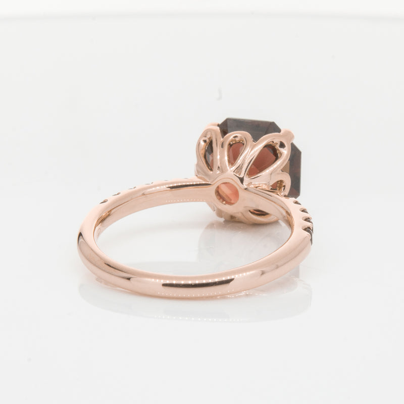18ct Rose Gold Garnet Octavus Ring-Ring-Walker & Hall