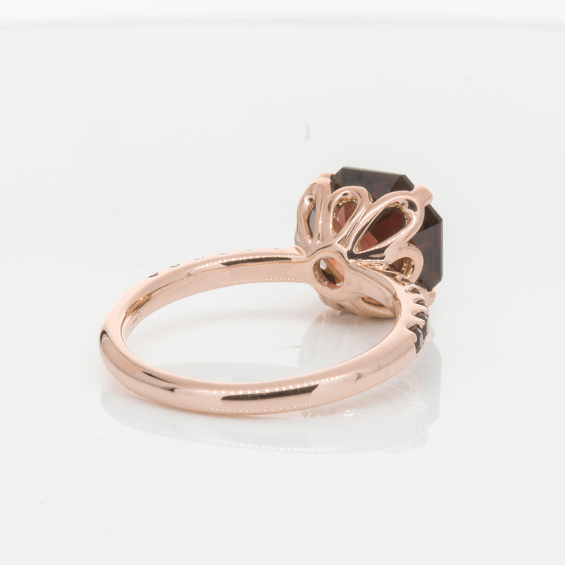 18ct Rose Gold Garnet Octavus Ring-Ring-Walker & Hall