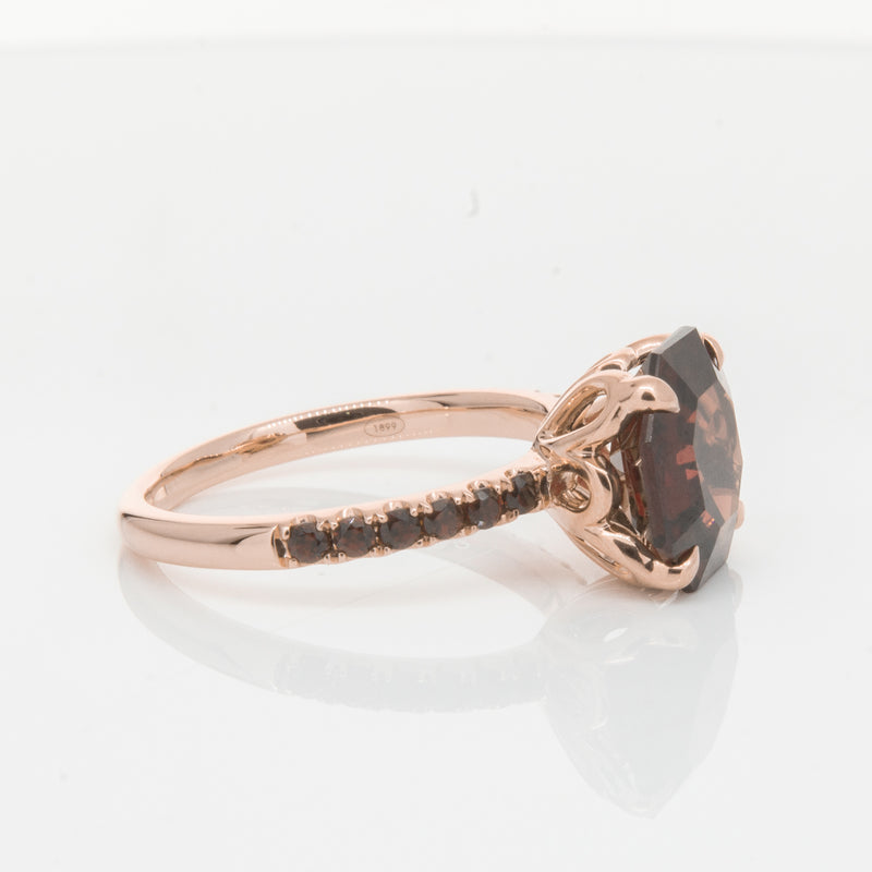 18ct Rose Gold Garnet Octavus Ring-Ring-Walker & Hall