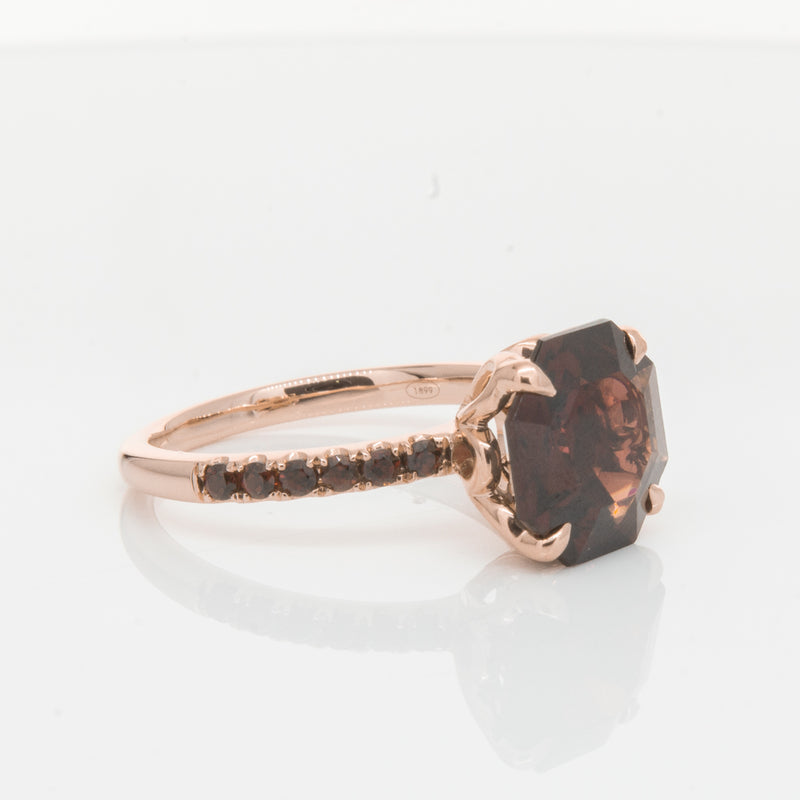 18ct Rose Gold Garnet Octavus Ring-Ring-Walker & Hall