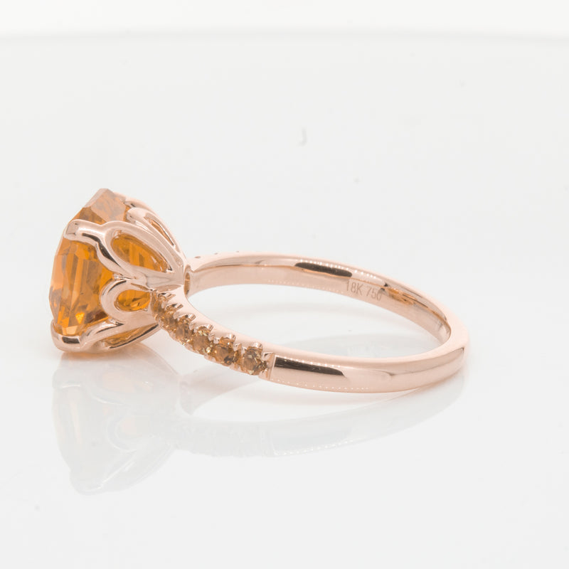 18ct Rose Gold Citrine Octavus Ring-Ring-Walker & Hall