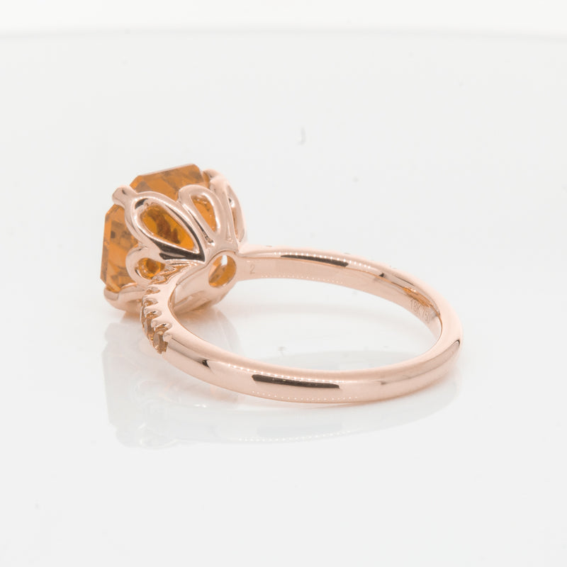 18ct Rose Gold Citrine Octavus Ring-Ring-Walker & Hall