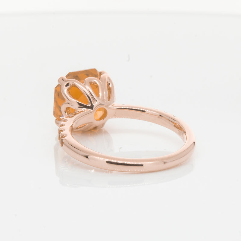 18ct Rose Gold Citrine Octavus Ring-Ring-Walker & Hall
