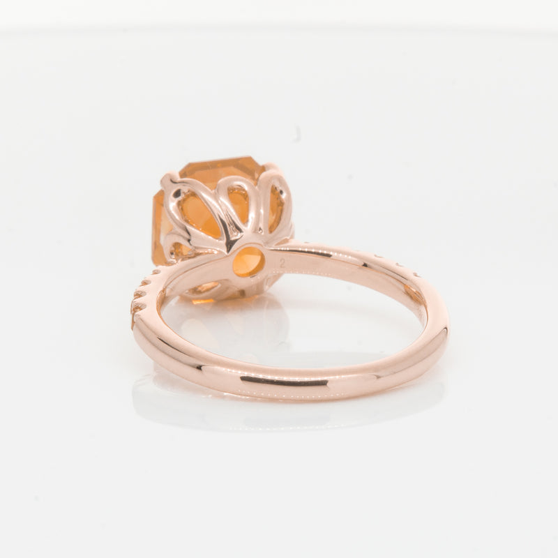 18ct Rose Gold Citrine Octavus Ring-Ring-Walker & Hall