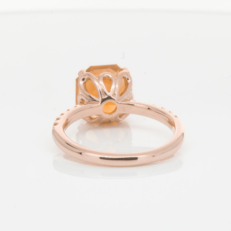 18ct Rose Gold Citrine Octavus Ring-Ring-Walker & Hall