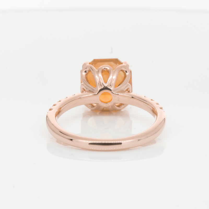 18ct Rose Gold Citrine Octavus Ring-Ring-Walker & Hall